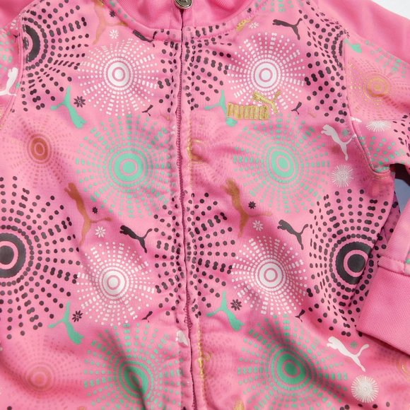 Puma Baby Girl 18 Months Pink Starburst Full Zip Track Jacket - Picture 5 of 6